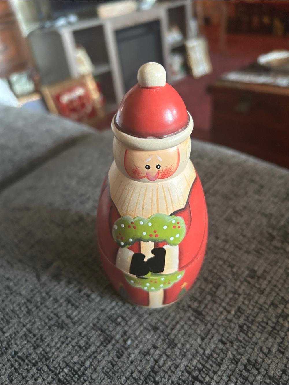 Hand-Painted Red Santa Holiday Figurine - Classic Festive Decor nesting  Santa’s